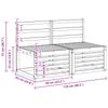 2 Piece Outdoor Center Sofa Solid Acacia Wood White