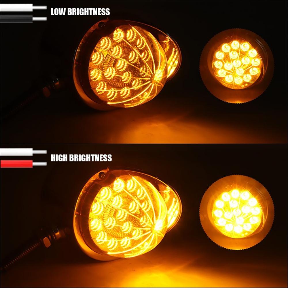 2X Amber LED Single Face Semi Truck Fender Side Marker Light Turn Signal DRL 12V