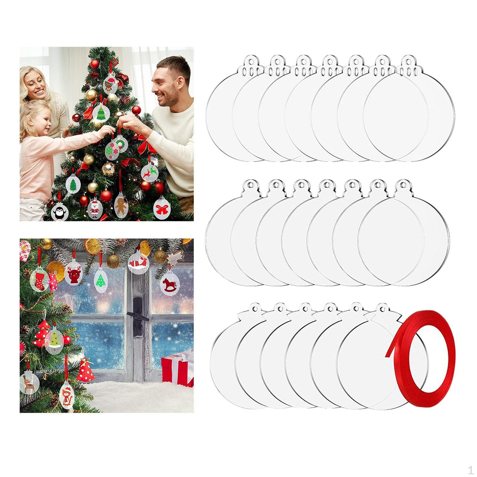 30 Pieces Unpainted Clear Decor Keyring Charms Pendants Acrylic Circles Discs