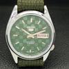 REFURBISHED SEIKO 5 AUTOMATIC MENS WATCH JAPAN MADE GREEN DIAL CUSTOM A440132-2 QV90-a440132