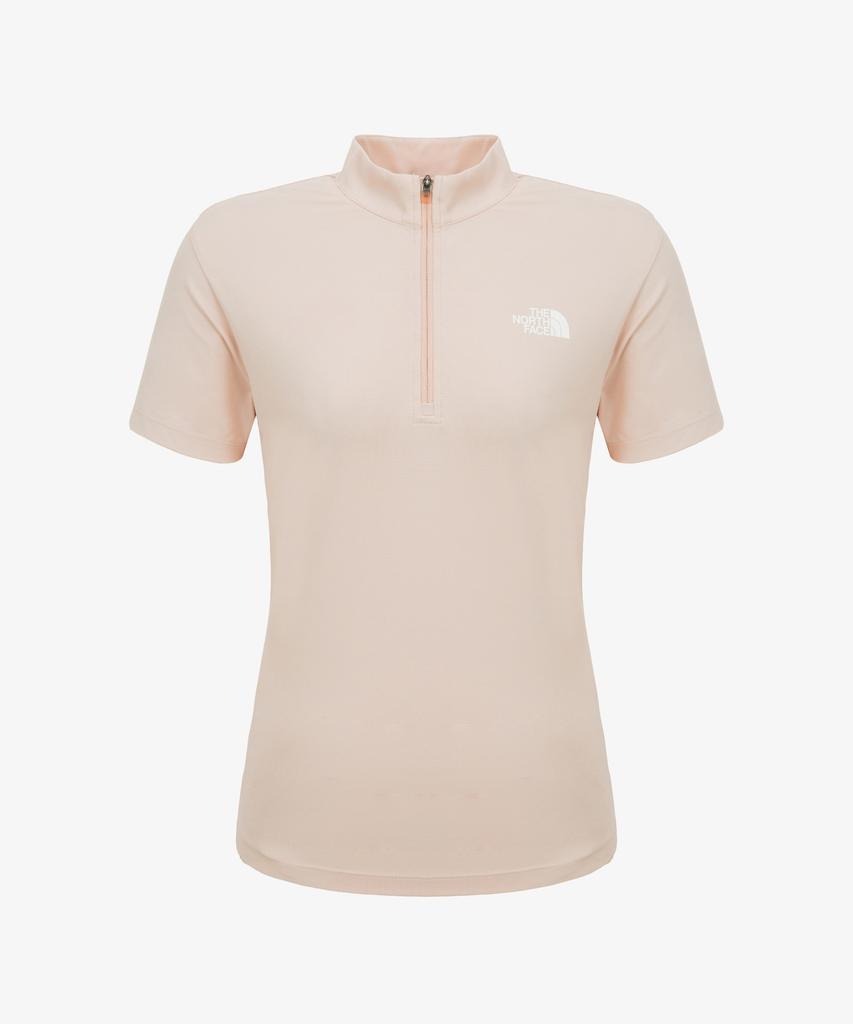 Noseupeiseu Nt7Ks30B Women'S Ice Flex Short Sleeve Zip Tee Pale Peach
