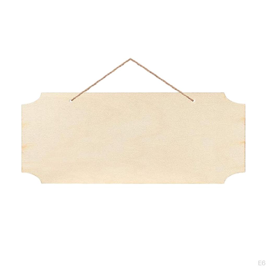 5-Pieces Hanging Wooden Plaques DIY Plain Slices
