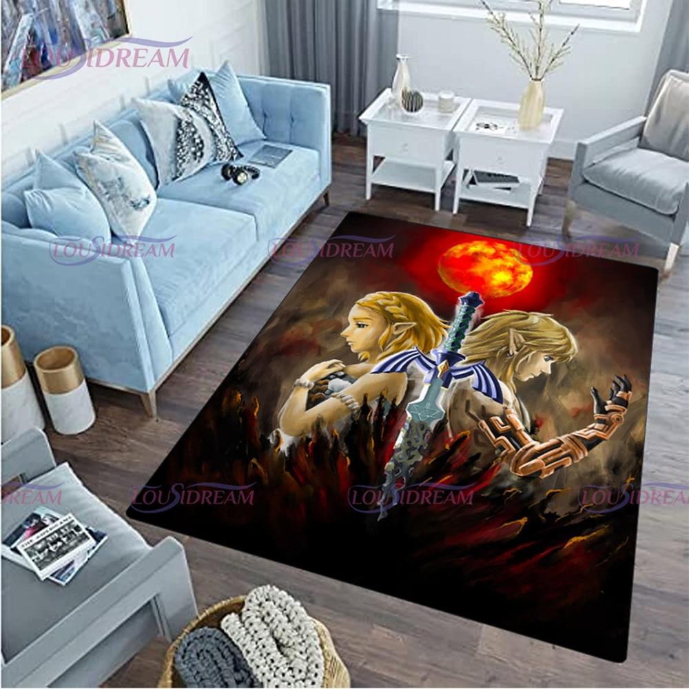 Cartoon Link-zalda Game Print Play Game Area Rug Sponge Washable Mat Bedroom Floor Mat Non-slip Bathroom Carpet Mat Door Carpet