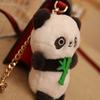 Boneca de pelúcia fofa segurando folha de bambu panda boneca boutique chaveiro pingente pequeno presente lembrança