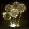 10-Pack Glowing Balloons with Helium Bobo Ball, 20-Inch LED Colorful Warm Transparent Light-up Bobo Ball Set