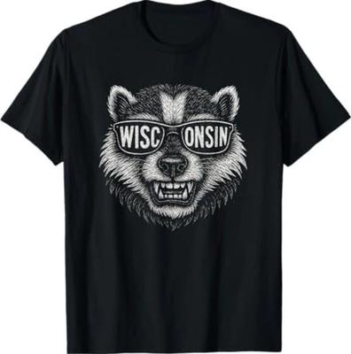 Wisconsin Retro Kunst Feiern Sie den Dachsstaat Wisconsin T-Shirt