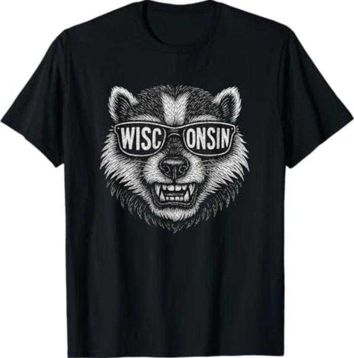 Wisconsin Retro Art Celebrate The Badger State of Wisconsin T-Shirt M