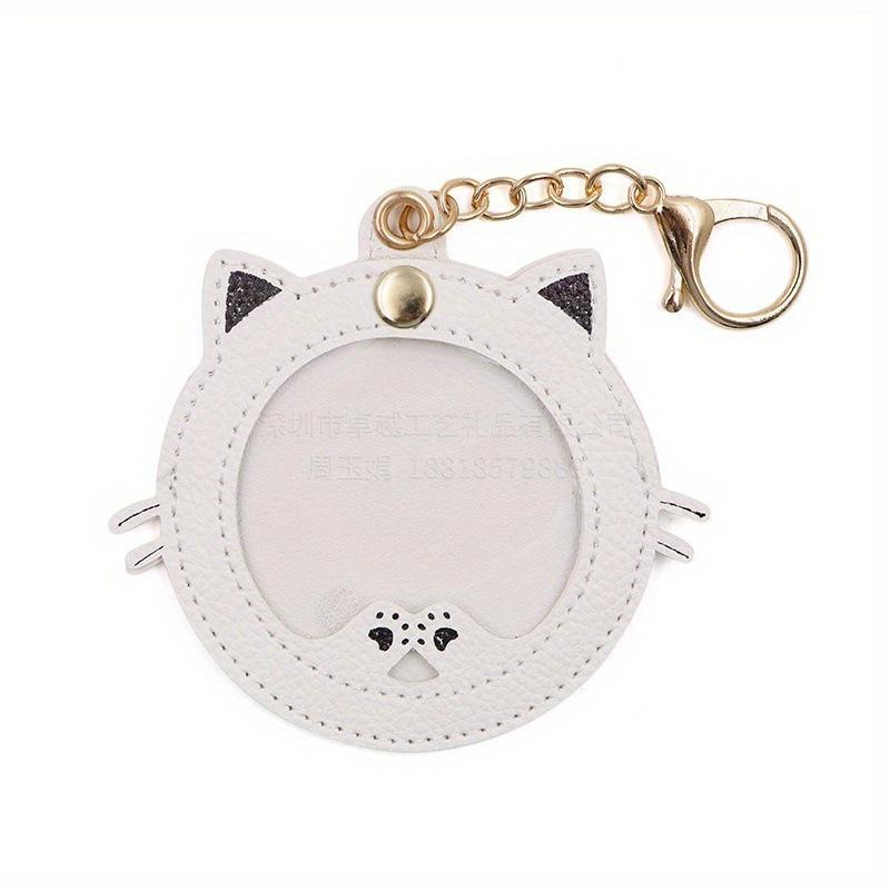 Kedi Şekli Çanta Rozet İğneleri Koruyucu Kılıf 58mm Anime Rozetler için Anahtarlık Kadın Deri Anahtarlık Araba Moto Kolye Doğum Günü Hediyesi