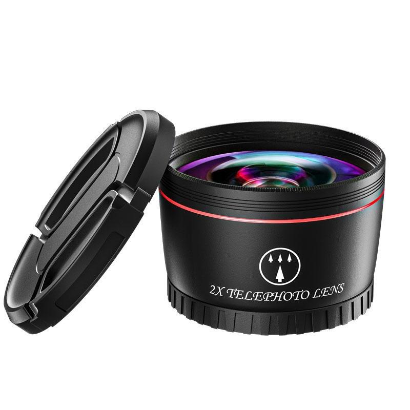 Kit Obiettivo Fotocamera Teleobiettivo 2x, Obiettivo Fotocamera Dslr in Lega di Alluminio, Adatto per Fotocamere con Interfaccia 58mm