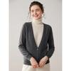 Women's French Style Cashmere Sweater with Layered Collar - Soft, Loose, and Versatile Knit Cardigan