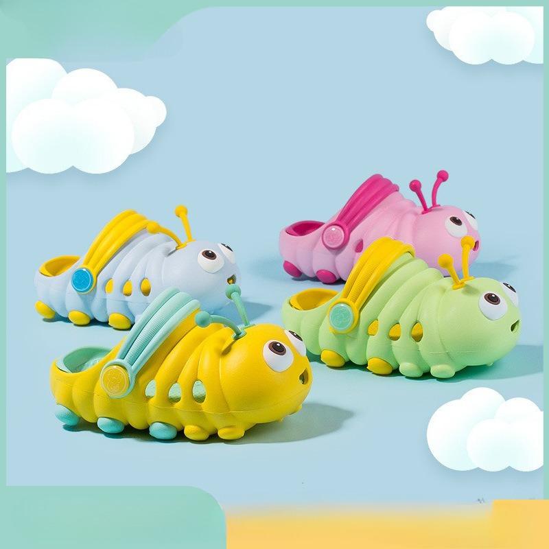 Summer children slippers new boy slippers soft sole anti slip girl shoe cute cartoon boy shoe hollowed out girl caterpillar shoe