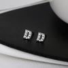 Pendientes de Diamantes con Letra Personalizada de Plata de Ley S925 Banyan Tree - Pendientes Individuales para Cartílago para Hombre y Mujer