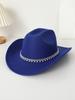 Western Europe and America cowboy top hat men's and women's casual cowboy hat small top hat fashion felt hat