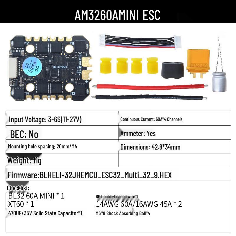 

JHEMCU F745 F7 MINI Flight Controller & 45A ESC Stack