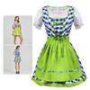 German Bavarian Oktoberfest Costume Set,Halloween Beer Costume Dirndl Dresses Blouse Shirt Apron for Adult Womens