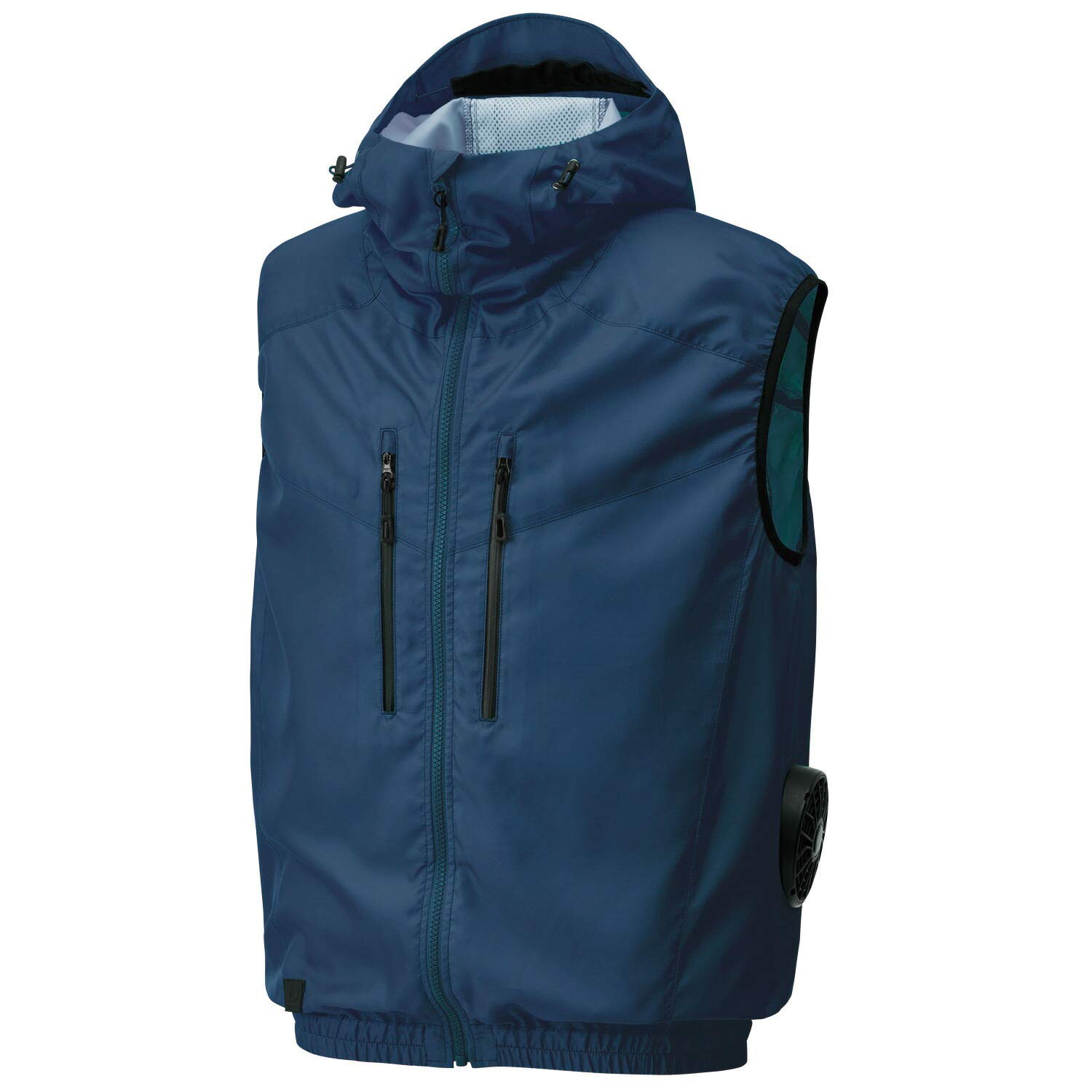 

Жилет с капюшоном San-S Air Conditioning Fuujin KU92112 для вилочных погрузчиков, водоотталкивающий, с наклейкой Pro-Uni рядом с местом расположения вентилятора [3.Темно-синий, Средний]