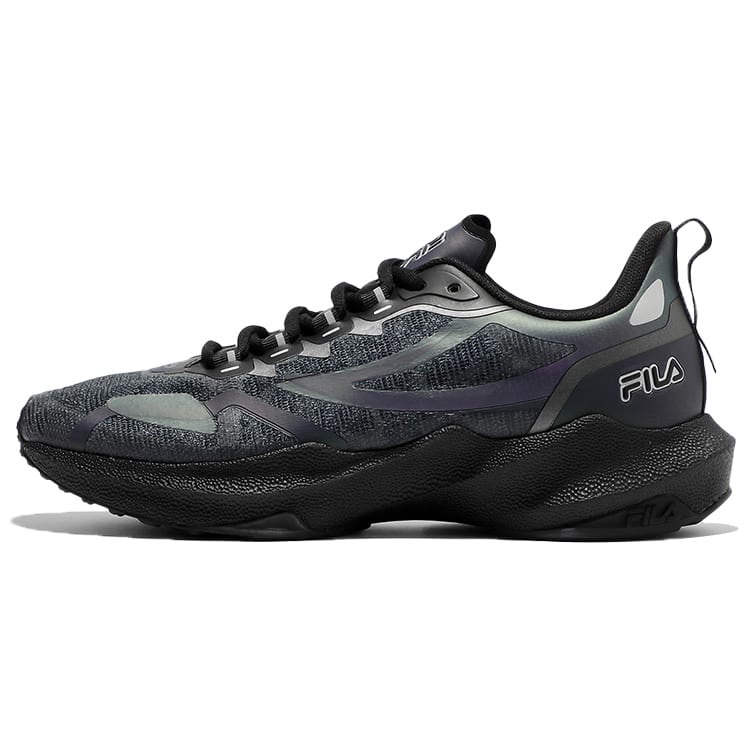 BTS x FILA Textil, Synthetikleder Niedrig geschnitten Freizeit Laufschuhe Unisex Schwarz Grau Koreanischer Stil 1RM01671D_001