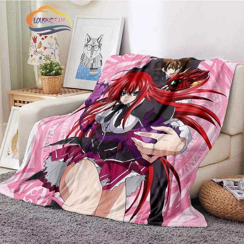 3D tištěná střední škola DxD plyšová deka Módní Flanel Fleece Sexy animace Dárek pro holčičku Sofa Nap Travel