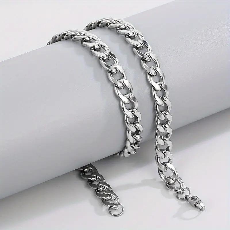 WIDE Men' Chain Silver Chain 50cm Diamond + FREE