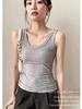 Women's Ribbed Cotton Camisole: Summer Anti-Exposure Base Layer V-Neck Vest