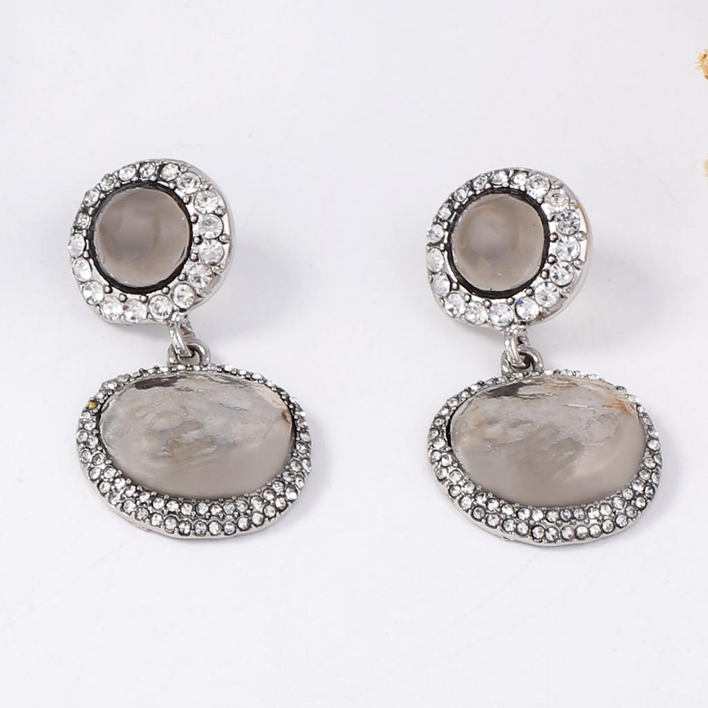 Fashion Metal Button Dangle Earrings ZAA New Classic Vintage Earrings Women's Party Jewelry Accessories