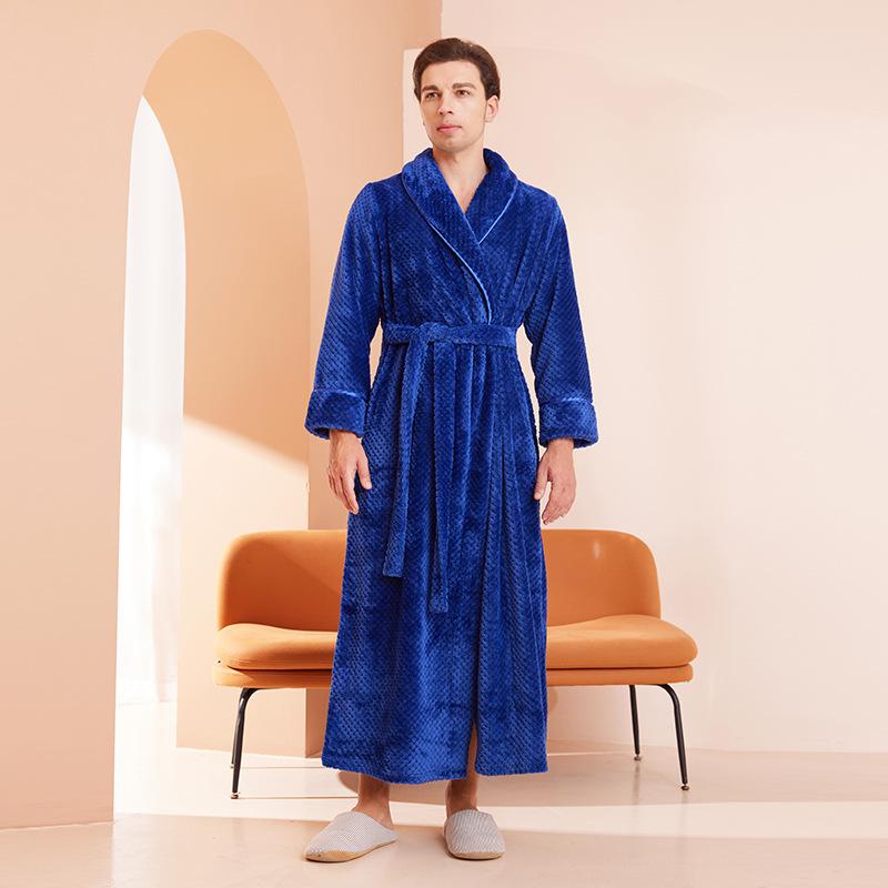 2024 Velvet Plus Size Women's Long Bathrobe - Winter European & American Style for Hotels, Salons, and Casual Wear