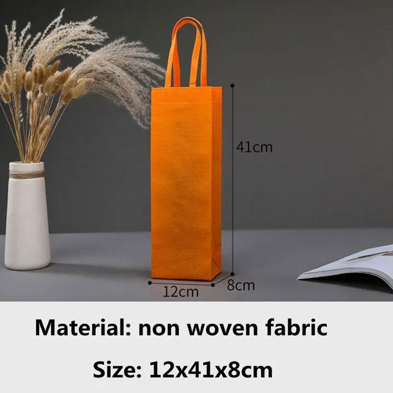30pcs Nonwovens Champagne Beer Waterproof Gift Bag Color Single Double Bottle Red Wine Bottle Hand Handle Packaging Pouches