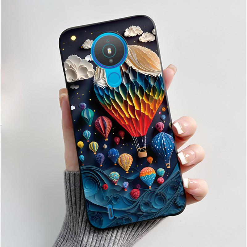 Cute Case For Nokia 1.4 / Nokia 1 / Nokia 1 Plus Capa Printing Shell Protective Cover Soft Silicone Cartoon Black Casing Fundas