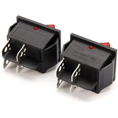 5Pcs Red Lamp 4 Pin ON/OFF 2 Position DPST Rocker Switch 16A/250V KCD4-201 NEW Copper Red Light Switch Power Tool New