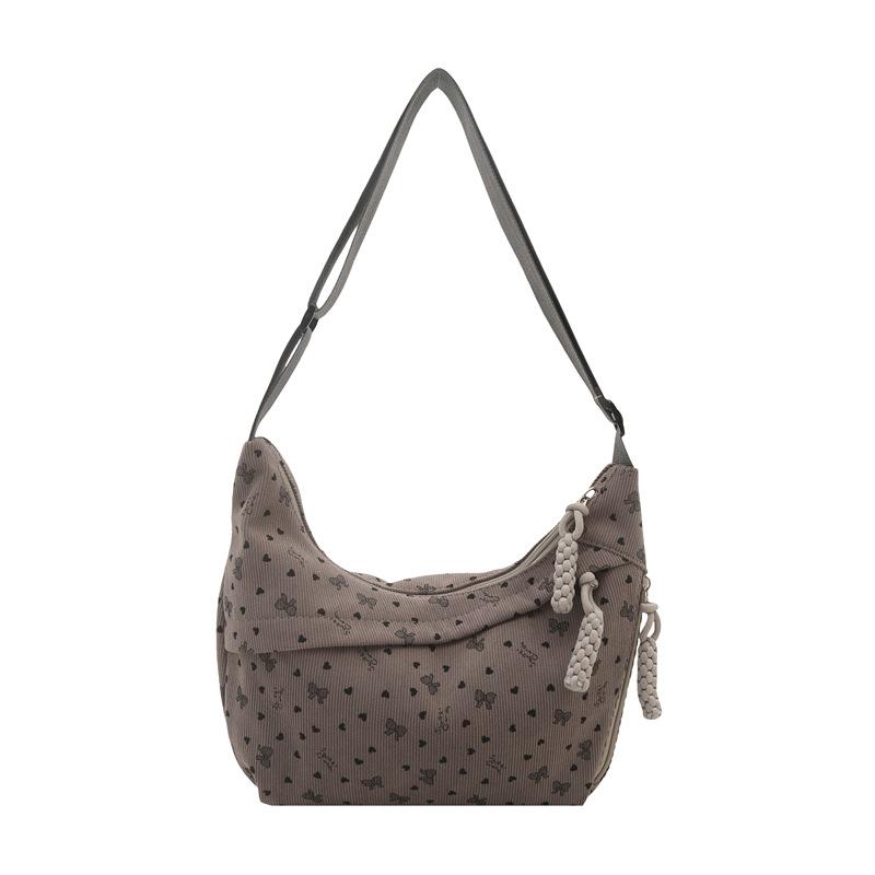 Corduroy, niche largecapacity commuter tote bag women's new fashion shoulder messenger bag