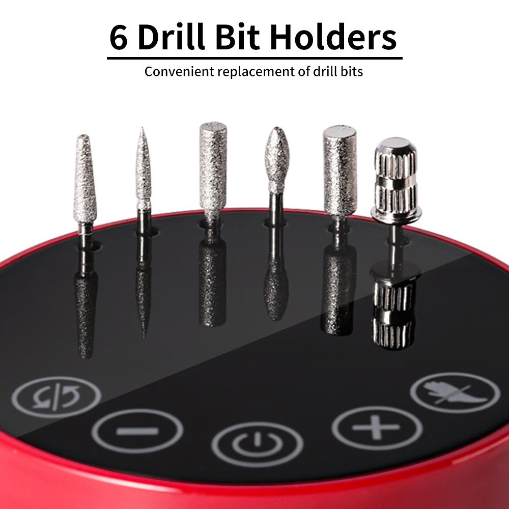 50W Electric Nail Drill Machine with Foot Pedal 35000RPM Nail Pedicure File for Manicure Salon Polishing Milling Low Noise Tools