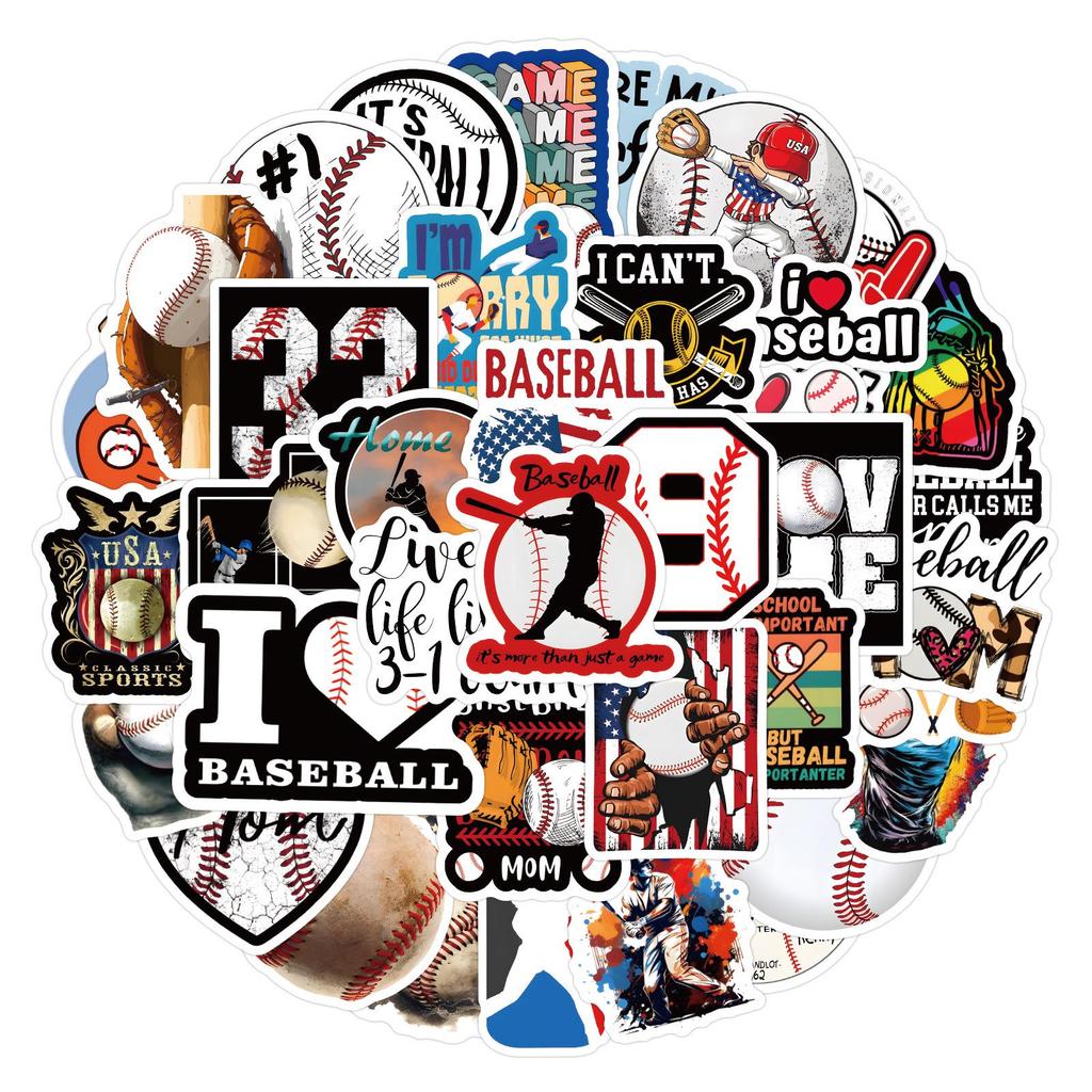 60 Waterproof Baseball Graffiti Stickers for DIY Decoration and Notebooks