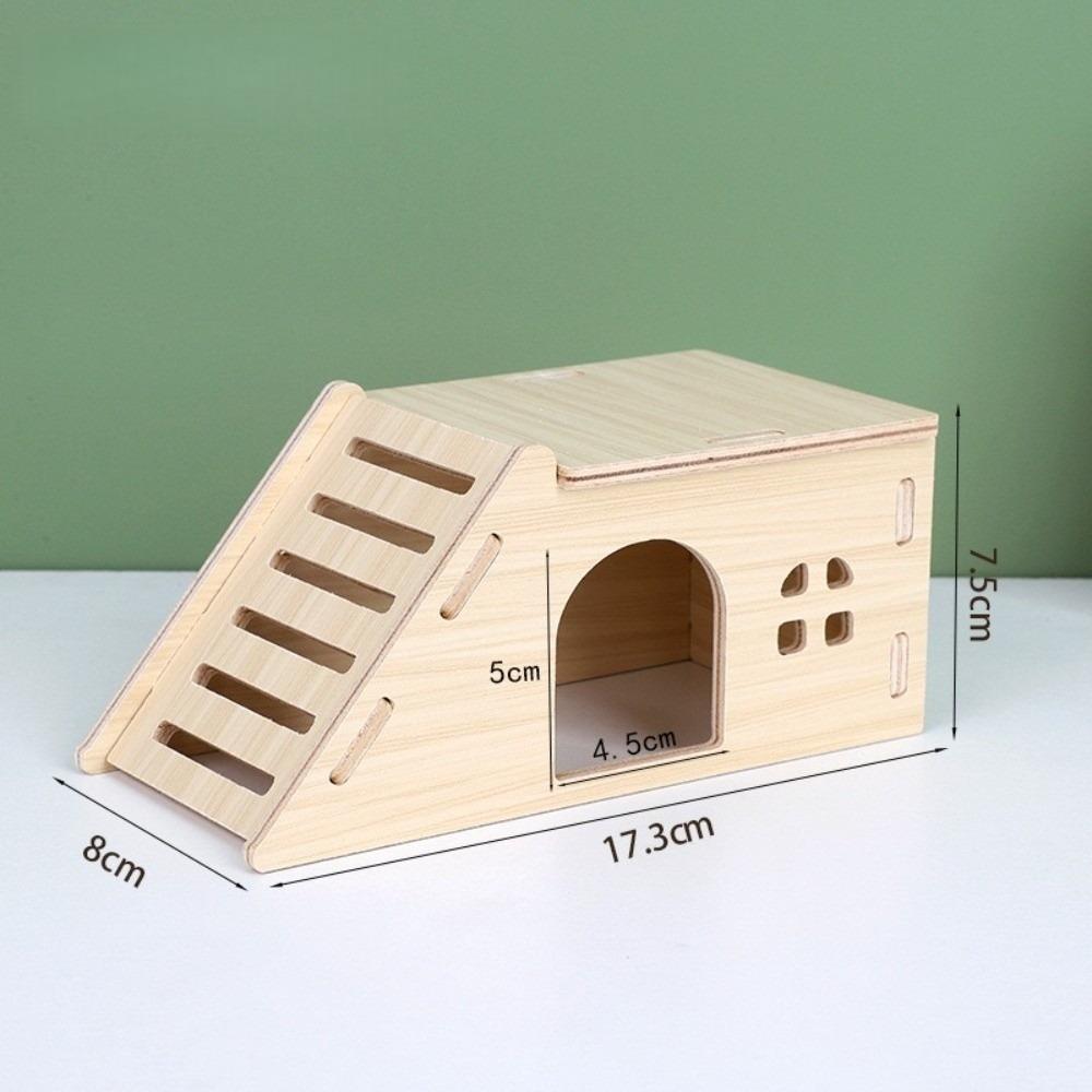 Wooden Platform House Chewable Hamster Climb Toy New Hamster Villa Pet Supplies
