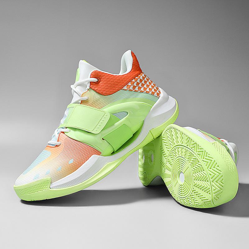 Autumn new basketball shoes men's low-top mesh Velcro friction ring sneakers casual primary and secondary school sports shoes
