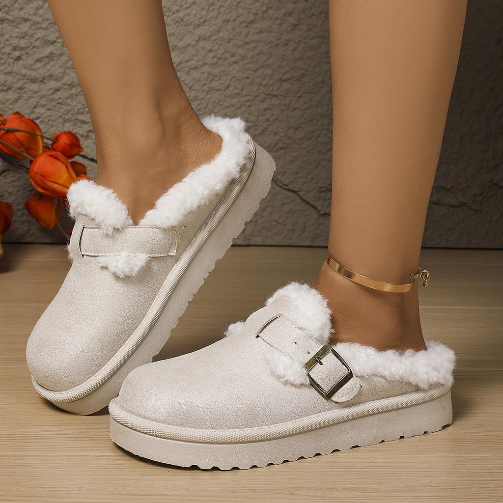 Fashion Women Platform Boots New Luxury Winter Women's Warm Shoes Cotton Slippers Plush Fashion Retro Shoes Women Flats Slippers