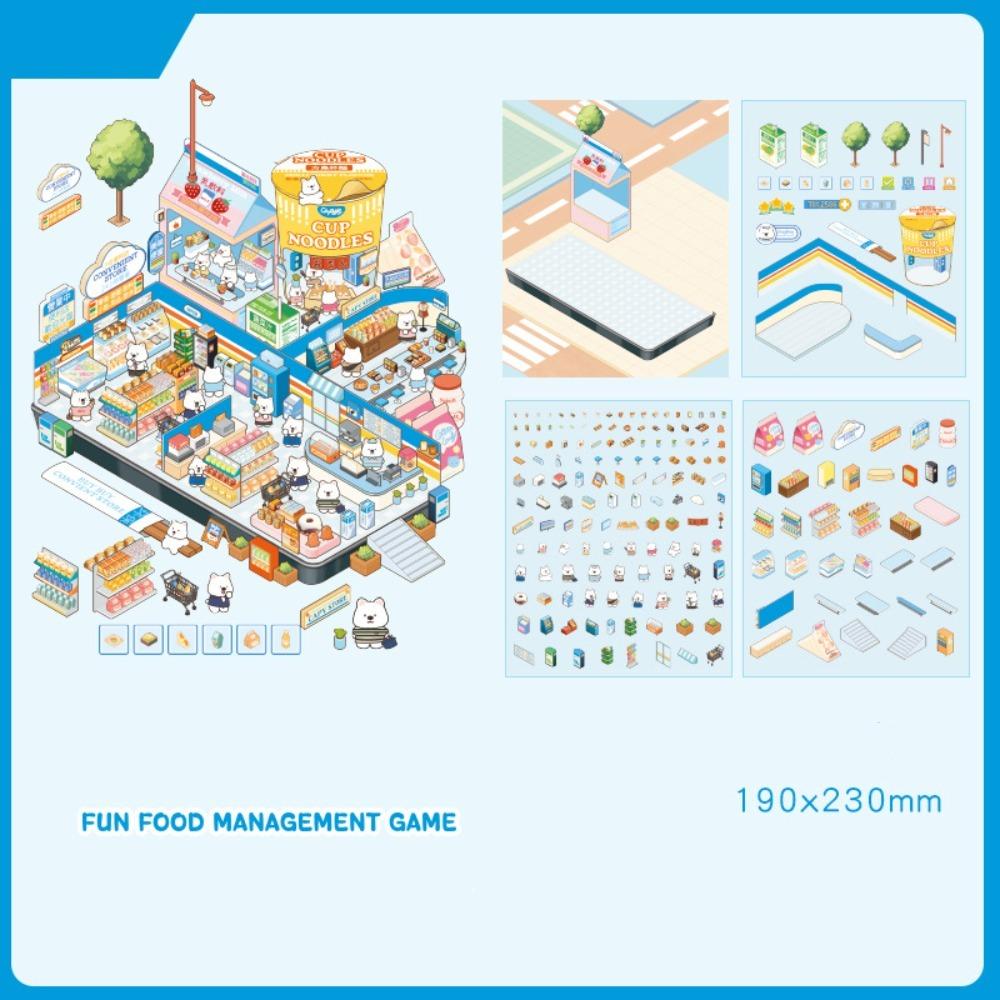 Plus Size Landscape Stickers Food Series Visual Stacking Sticker Children Gift