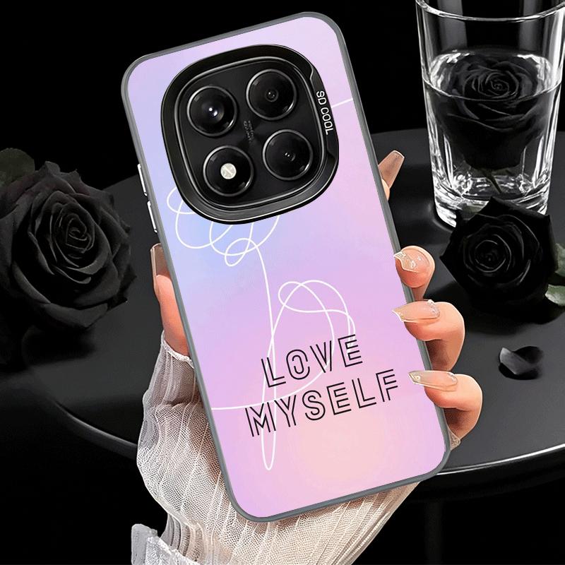 Love Yourself Flower Heart Line Kpop Shockproof Phone Case for Xiaomi Redmi Note 15 14 13 12 Pro Plus 11 11S 11T 5G Cover Anti F