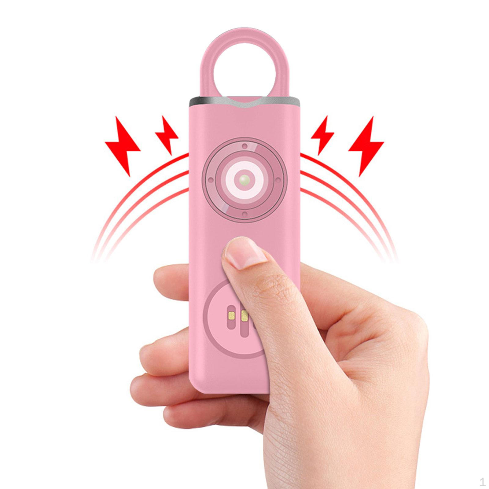 

130 дБ персональный аварийный портативный USB перезаряжаемый брелок со светодиодным фонариком для розовый