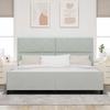 Boxspring Bed with Headboard Light Grey 200 X 200 Cm Velvet