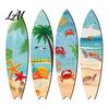 Beach Bedroom Wall Art 4Pcs Wooden Surfboard Hanging Decoration Summer Seaside Signs Blue Decoration Lightweight Theme Pendant for Bathroom