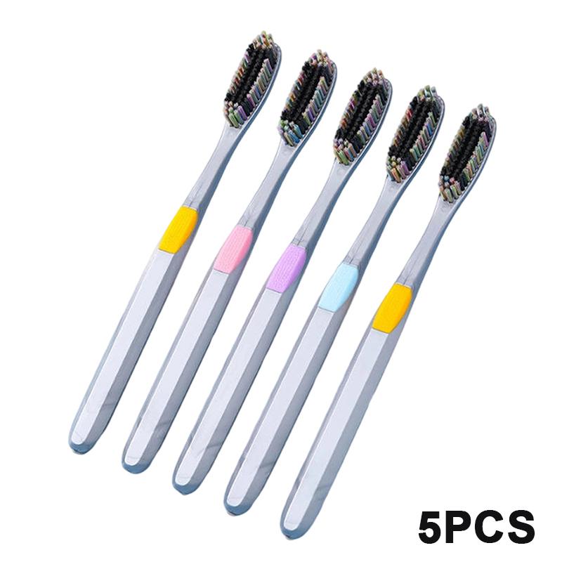 Large Head Bristle Toothbrush for Adults Anti-Slip Wide Design Deep Oral Cleaning To Remove Tooth And Smoke Stains 1/5 Pcs