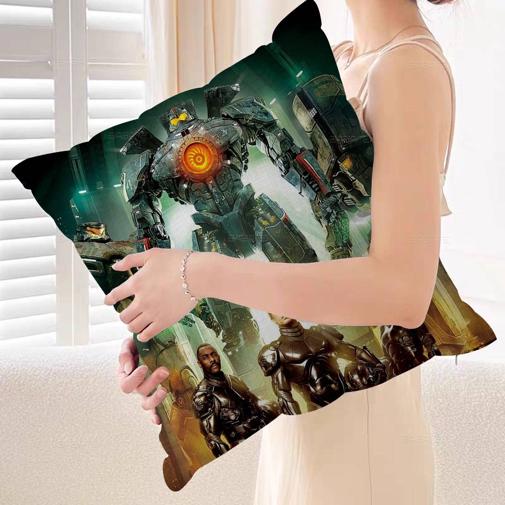 Movie P-Pacific Rims Pillow Covers Cartoon Sofa Decorative Home Double-sided Printing Short Plush Cute Cushion Cover