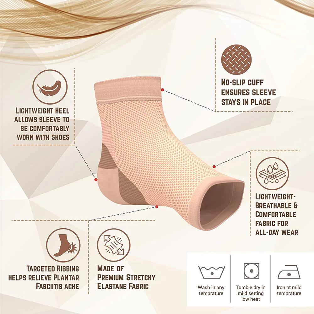 1 Pair Sports Plantar Fasciitis Socks With Arch Support, Ankle Compression Sleeves Brace For Foot Pain Relief Swelling