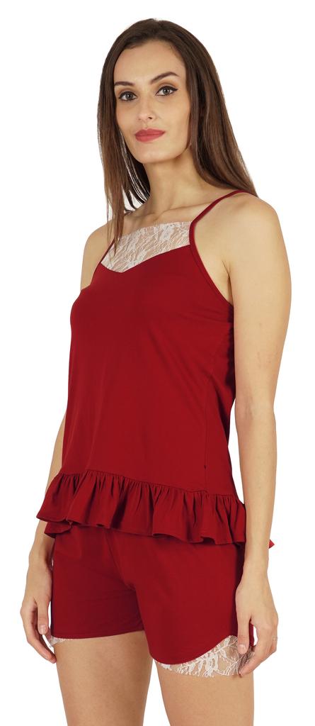 Inkmeso Lingerie Lace Cami Sleepwear Shorts Set For Women  S Spaghetti Strap Nightwear 2 Pcs