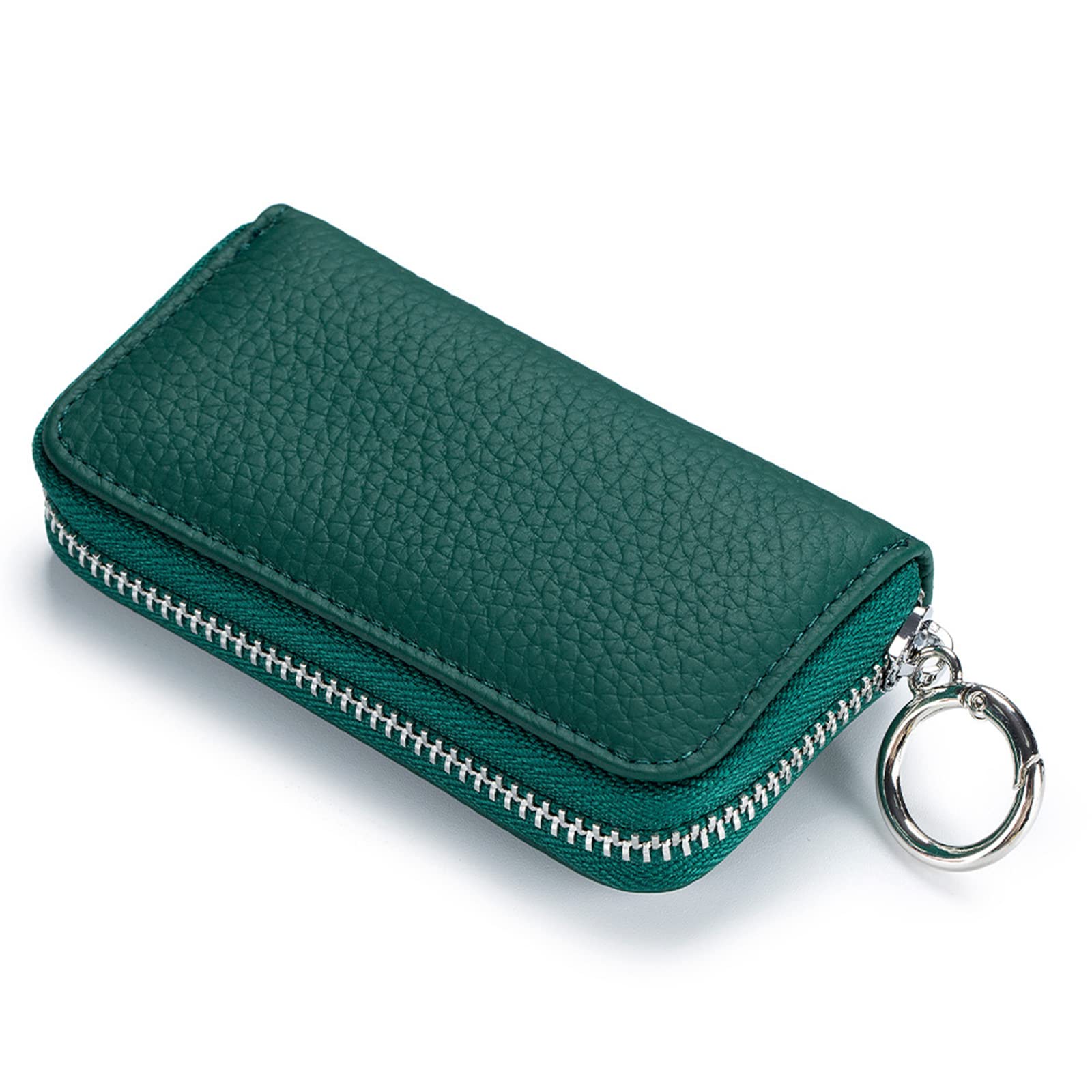 

Key Case Smart Key Case Genuine Leather with 6 Hooks Compact Popular Convenient [imeetu] Men s Women s (Tail Green)
