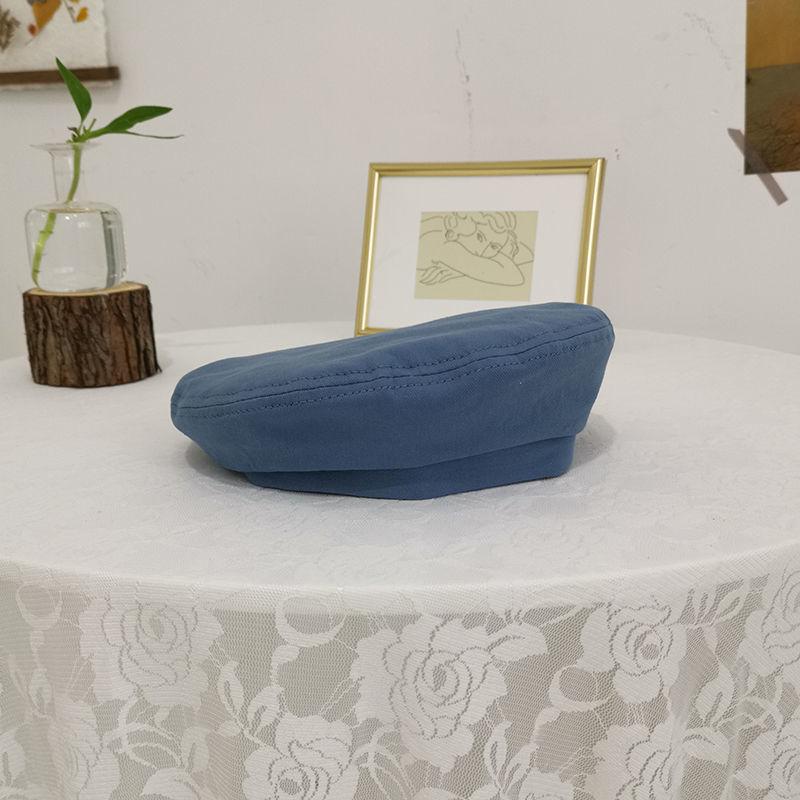 Beretă octogonală neagră pentru femei, primăvară/vară, asortabilă - Pălărie de pictor retro, la modă, în stil coreean și japonez