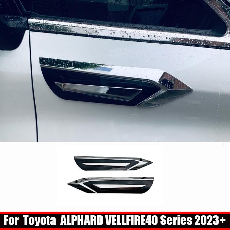 For Toyota Alphard Vellfire 40 Series 2024 ABS Front Side Foliage Leaf Fender Vent Air Outlet Body Trim Auto Accessories