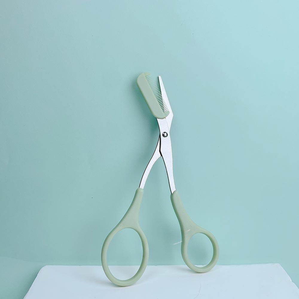 Stainless Steel Eyebrow Trimming Pink/White/Black Scissors with Built-in Comb Precise Grooming Tool Creating Perfect Eyebrows