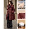 XWI Women's Puffy Hooded Mid-Length 90% White Duck Down Jacket