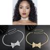 Romantic Water Diamond Choker Necklace With Butterfly Bow Design For Party Wear Women